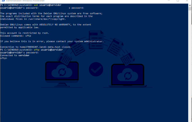 Usar SFTP en PowerShell (Windows)